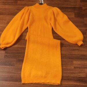 Vibrant Orange Long Sleeve Dress